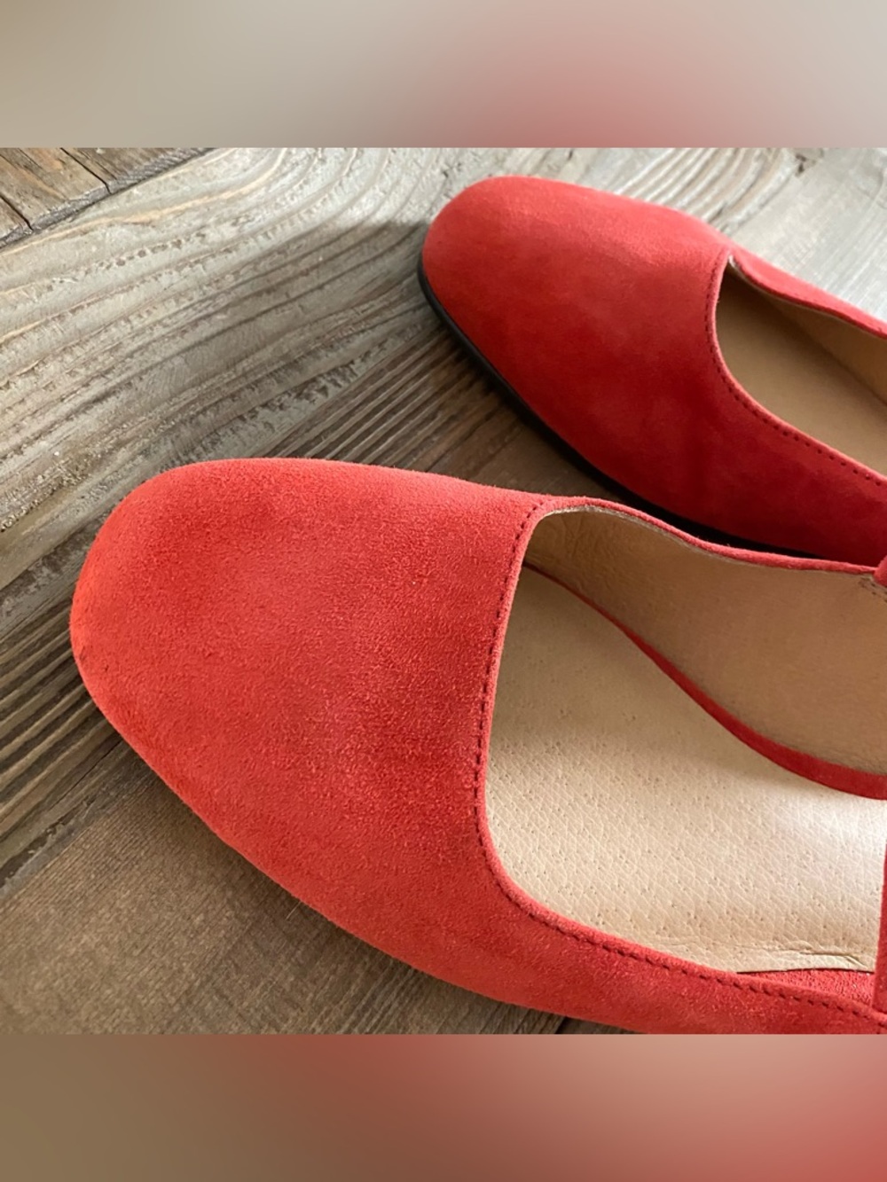 Madewell Red Suede Mary Jane Backless Flats - Picture 6 of 10